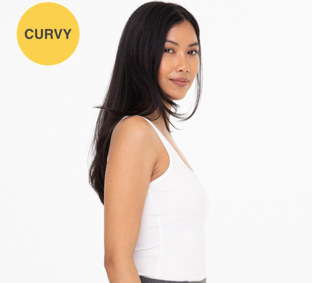 Curvy Square Neck Ribbed Tank
