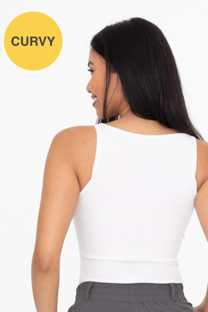 Curvy Square Neck Ribbed Tank
